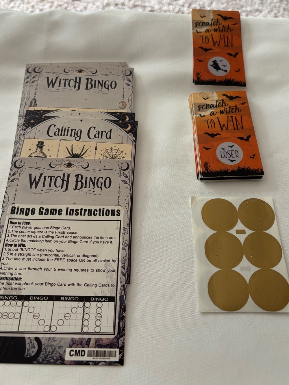Witch Bingo Game Set & Halloween Scratch off Card Game